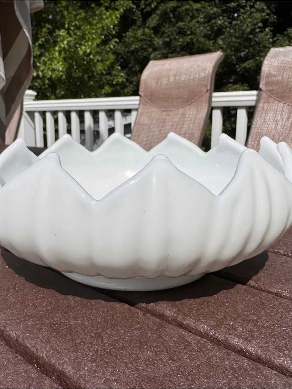 Westmoreland Milk Glass Lotus Bowl